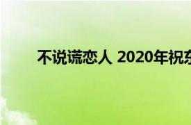 不说谎恋人 2020年祝东宁、李雁倩执导的电视剧