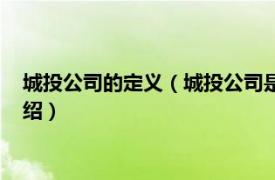 城投公司的定义（城投公司是个什么性质的单位相关内容简介介绍）