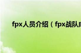 fpx人员介绍（fpx战队成员介绍相关内容简介介绍）