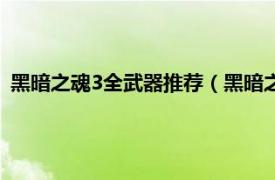 黑暗之魂3全武器推荐（黑暗之魂3武器推荐相关内容简介介绍）