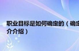 职业目标是如何确定的（确定职业目标的方法有哪些相关内容简介介绍）