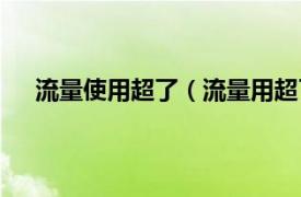 流量使用超了（流量用超了怎么办相关内容简介介绍）