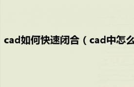 cad如何快速闭合（cad中怎么快速闭合图形相关内容简介介绍）