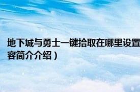 地下城与勇士一键拾取在哪里设置（地下城与勇士怎么设置一键拾取相关内容简介介绍）