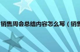 销售周会总结内容怎么写（销售周总结怎么写相关内容简介介绍）