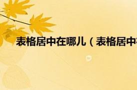 表格居中在哪儿（表格居中在哪里设置相关内容简介介绍）