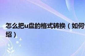 怎么把u盘的格式转换（如何快速将U盘转换格式相关内容简介介绍）