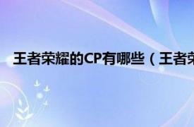 王者荣耀的CP有哪些（王者荣耀cp有哪些相关内容简介介绍）