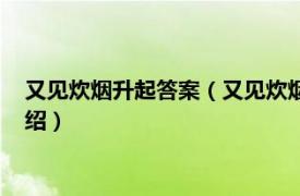 又见炊烟升起答案（又见炊烟升起的谜底是什么相关内容简介介绍）