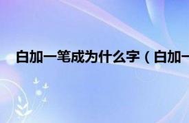 白加一笔成为什么字（白加一笔变什么字相关内容简介介绍）