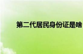 第二代居民身份证是啥（中国第二代居民身份证）