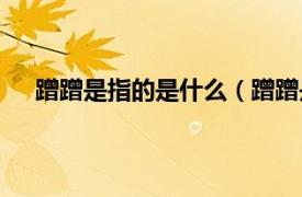 蹭蹭是指的是什么（蹭蹭是啥意思相关内容简介介绍）