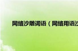 网络沙雕词语（网络用语沙雕的意思相关内容简介介绍）