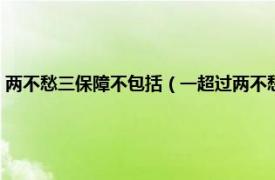 两不愁三保障不包括（一超过两不愁三保障指的是什么相关内容简介介绍）