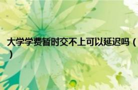 大学学费暂时交不上可以延迟吗（大学学费可以延迟交吗相关内容简介介绍）