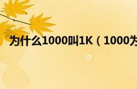 为什么1000叫1K（1000为什么叫1k相关内容简介介绍）