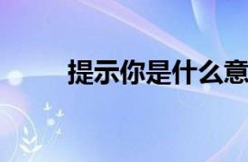 提示你是什么意思？相关内容介绍