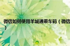 微信如何使用羊城通乘车码（微信羊城通乘车码怎么使用相关内容简介介绍）