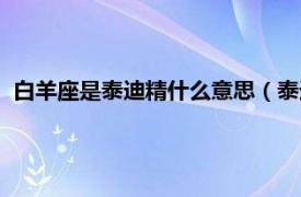 白羊座是泰迪精什么意思（泰迪精什么意思相关内容简介介绍）