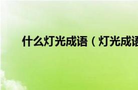 什么灯光成语（灯光成语有哪些相关内容简介介绍）