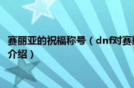 赛丽亚的祝福称号（dnf对赛丽亚的信任称号怎么做相关内容简介介绍）