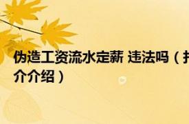 伪造工资流水定薪 违法吗（打卡工资流水可以伪造吗相关内容简介介绍）