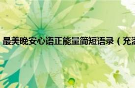 最美晚安心语正能量简短语录（充满正能量的晚安心语相关内容简介介绍）