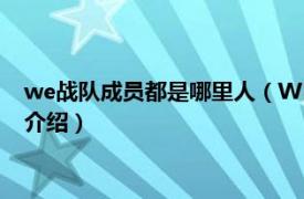 we战队成员都是哪里人（WE战队的成员都是谁啊相关内容简介介绍）