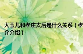 大玉儿和孝庄太后是什么关系（孝庄太后为什么又称为大玉儿呢相关内容简介介绍）