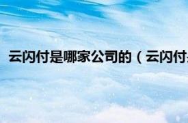 云闪付是哪家公司的（云闪付是哪个公司的相关内容简介介绍）