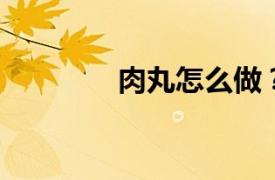 肉丸怎么做？相关内容介绍