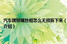 汽车牌照螺丝帽怎么无损拆下来（如何无损拆卸汽车牌照螺丝相关内容简介介绍）