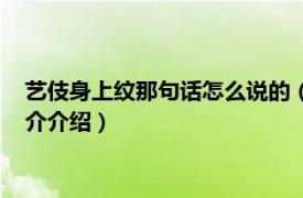 艺伎身上纹那句话怎么说的（落泪艺伎身上纹下一句相关内容简介介绍）