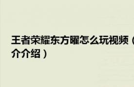 王者荣耀东方曜怎么玩视频（王者荣耀东方曜怎么玩相关内容简介介绍）