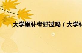 大学里补考好过吗（大学补考好过吗相关内容简介介绍）