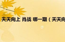 天天向上 肖战 哪一期（天天向上肖战是哪期相关内容简介介绍）