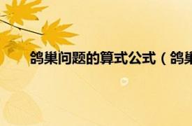 鸽巢问题的算式公式（鸽巢问题公式相关内容简介介绍）