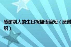 感谢别人的生日祝福语简短（感谢别人祝你生日快乐的句子相关内容简介介绍）