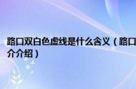 路口双白色虚线是什么含义（路口最前端的双白虚线是什么含义相关内容简介介绍）