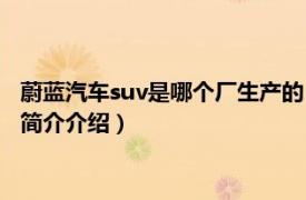 蔚蓝汽车suv是哪个厂生产的（蔚蓝汽车suv是哪里的车相关内容简介介绍）