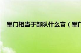 军门相当于部队什么官（军门是什么官职相关内容简介介绍）