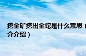 挖金矿挖出金蛇是什么意思（挖金矿挖到金蛇是什么相关内容简介介绍）