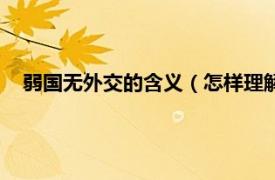 弱国无外交的含义（怎样理解弱国无外交相关内容简介介绍）