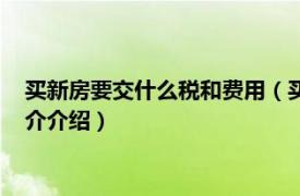 买新房要交什么税和费用（买新房要交什么税及费用相关内容简介介绍）