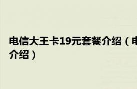 电信大王卡19元套餐介绍（电信王卡19元套餐介绍相关内容简介介绍）