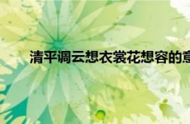 清平调云想衣裳花想容的意思（清平调云想衣裳花想容）