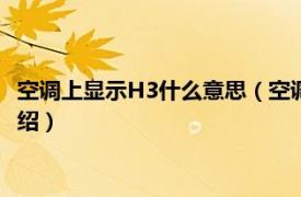 空调上显示H3什么意思（空调显示h3是什么意思相关内容简介介绍）