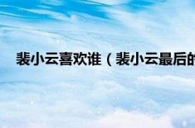 裴小云喜欢谁（裴小云最后的结局是什么相关内容简介介绍）