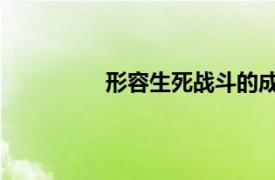 形容生死战斗的成语（生死搏斗 成语）