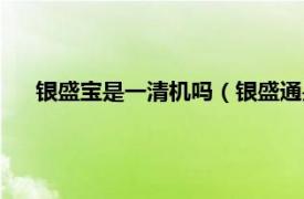 银盛宝是一清机吗（银盛通是一清机吗相关内容简介介绍）